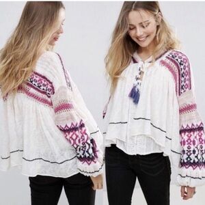 Free People Purple and Pink Cardigan